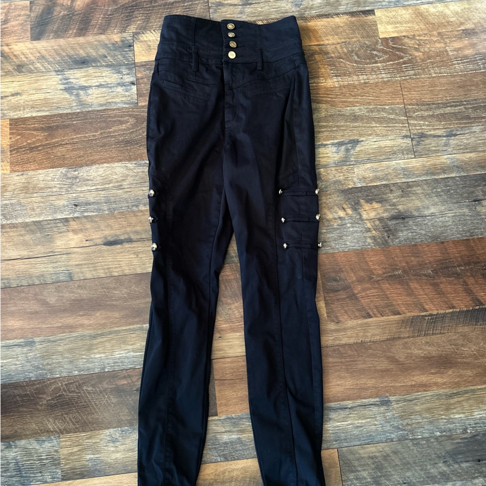 Bebe Black Trousers with Button Details